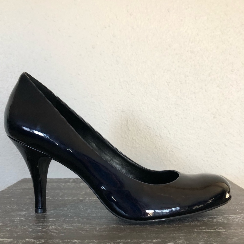 Deep metallic blue heels